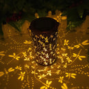 Solar Dragonfly Hanging Lantern by Axyaa - Metal Garden Light with Warm White & Amber LEDs