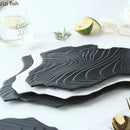 Axyaa Irregular Stone Pattern Ceramic Dessert Plate Fish Cake Steak Dish Tableware