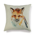 Axyaa Fox Pattern Linen Pillow Cover 45*45cm