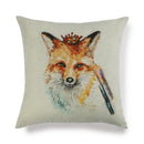 Axyaa Fox Pattern Linen Pillow Cover 45*45cm