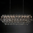 Axyaa Smoke Crystal Led Chandelier for Kitchen Island Dining Room