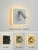 Axyaa Multifunctional LED Wall Sconce with USB Ports & Switch
