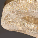 Axyaa Golden Gloss Chandelier: Luxurious Round Copper Chandelier for Home Decor
