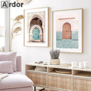 Pink Flower Palm Balloon Canvas Painting Nordic Posters for Modern Living Room Decor by Axyaa