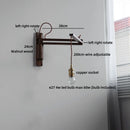 Axyaa Antique Brass Wall Lamp with Amber Glass Shade for Home Decor