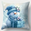 Axyaa Santa Tree Snowman Print Cushion Cover for Sofa Bedroom Car