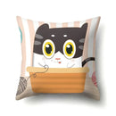 Axyaa Geometric Cat Dog Print Polyester Pillow Cover 45x45cm