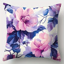 Axyaa Pink & Purple Floral Print Sofa Pillow Case Set