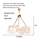 Axyaa Petal Glass LED Chandelier - Luxury Gold Metal Pendant Light