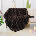 Axyaa Brown Black Fur Blanket Queen Size Super Soft Fuzzy Fluffy Deco Blanket