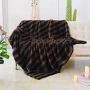 Axyaa Brown Black Fur Blanket Queen Size Super Soft Fuzzy Fluffy Deco Blanket