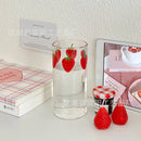 Axyaa Strawberry Glass Cup With Straw - Cute & Heat Resistant