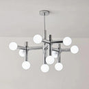 Axyaa Luxury Cream Style Metal Glass Ball Pendant Light for Modern Dining Room