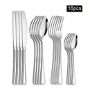 Axyaa 30-Piece Stainless Steel Cutlery Set - Ideal for Restaurants and Hotels