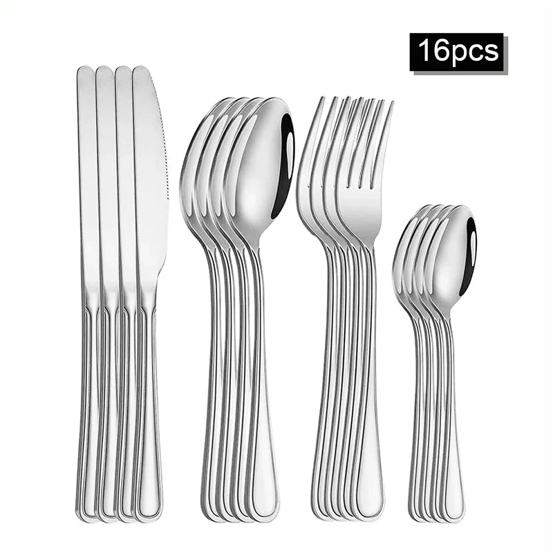 Axyaa 30-Piece Stainless Steel Cutlery Set - Ideal for Restaurants and Hotels