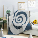 Axyaa Blue Vortex Sofa Blanket Tapestry 125x150cm