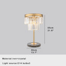 Axyaa Crystal Table Lamp 3000K E14 Bulb for Bedside Office Decoration