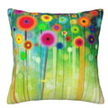Axyaa Colorful Flower Abstract Pattern Throw Pillow Cover for Sofa, Bedroom, Car
