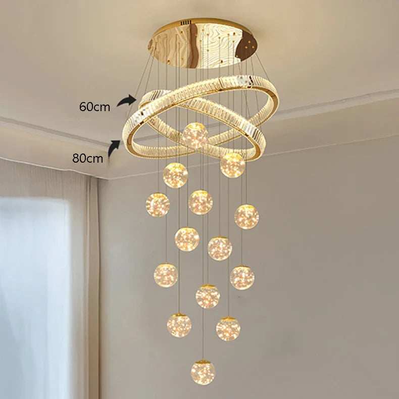 Axyaa Staircase Chandelier - Elegant Ceiling Lights - Hall Indoor Lighting Fixtures