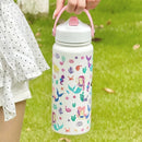 Insulated Axyaa Unicorn Mermaid Tumbler with Handle & Straw: Hot/Cold Drinks Water Kettle