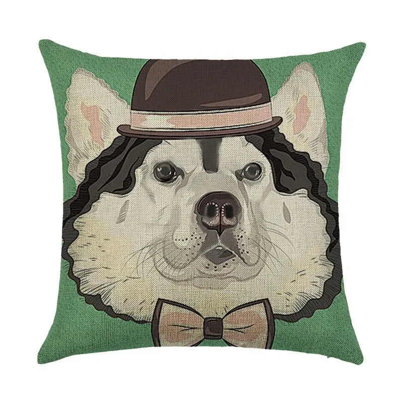 Axyaa Cartoon Design Linen Pillowcase for Home Décor