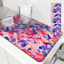 Axyaa Flower Branches Drain Mat for Kitchen and Bathroom