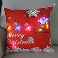 Axyaa LED Santa Claus Cushion Cover: Festive Light-Up Pillowcase for Home Decor