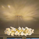 Axyaa Floral Ceramic Chandelier LED Pendant Lamp Luxury Home Lighting