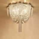 Axyaa Chrome Aluminum Chain Pendant LED Ceiling Light Fixture