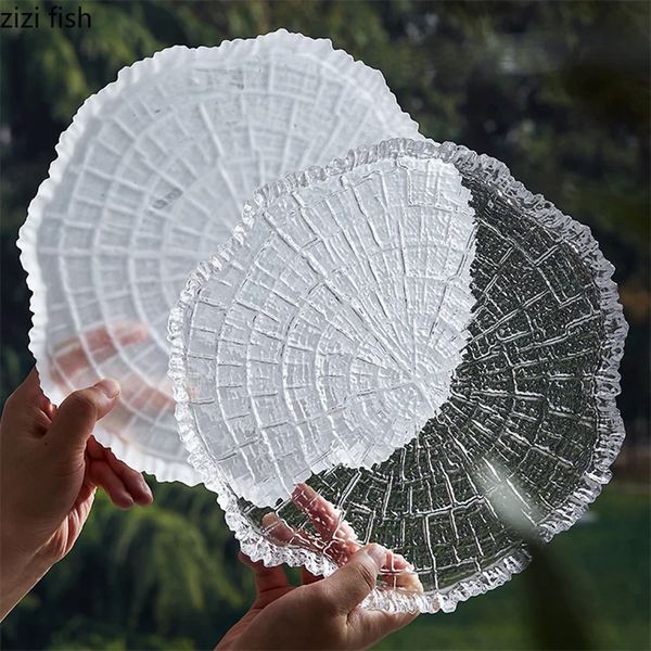 Axya Irregular Shape Glass Dinner Plates for Cooking and Serving