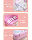Axyaa Kids' Cartoon Thermal Steel Lunch Box with Spoon - Leak-Proof Bento Box