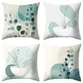 Axyaa Bohemian Abstract Cyan & White Throw Pillow Covers, Modern Design, Machine Washable