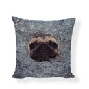 Axyaa Pug Food Print Cushion Cover Decorative Square Pillowcase for Sofa and Car Seat