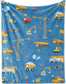 Axyaa Excavator Truck Flannel Blanket - Children's Construction Truck Bed Blanket