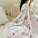 Axyaa Cartoon Print Lambs Wool Blanket: Soft and Cozy Throws for Sofa, Office, and Naps