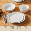 Axyaa White Porcelain Dinnerware Set - 32 PCS Ceramic Plate & Bowl Dining Collection