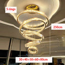 Axyaa Crystal Chandelier Stair Pendant Living Room Lighting Modern Interior Pendant Lights