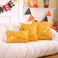 Axyaa Gilded Pumpkin Halloween Pillowcase Set - Orange Festival Decor - Soft Throw Cushion Cover