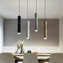Axyaa LED Cylinder Chandelier for Home Décor - Modern Brass Silver Design