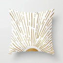 Axyaa Minimal Line Abstract Sun Pattern Plush Pillow Case