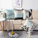 Axyaa Light Blue Linen Cushion Cover - 40x40 to 60x60 Pillowcase
