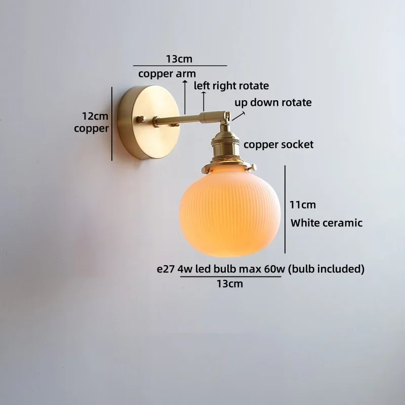 Axyaa Nordic LED Wall Light White Umbrella Style Swing Arm Modern Bedside Lamp
