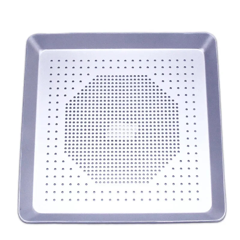Axya Steel Perforated Pizza Baking Pan - Nonstick Round Crispy Crust Tray