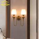 Axyaa Copper Glass LED Wall Lamp - Luxury Minimalist Black/Gold Lustre Sconces for Living Room
