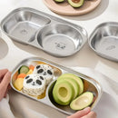 Axyaa Kids Stainless Steel Divided Food Plate with Cute Pattern