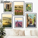 Axyaa Amalfi Coast Seascape Canvas Painting for Living Room Home Decor