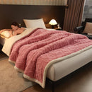 Axyaa Geometric Pattern Fleece Winter Blanket, Queen Size Plush Bedspread