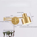 Axyaa Swing Long Arm LED Wall Light for Bedroom Kitchen Living Room - Golden Iron Art