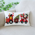 Axyaa Christmas Embroidered Pillow Cover - Canvas Letter Decor Pillowcase