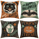 Axyaa Halloween Fun Linen Pillowcase Cojines Home Sofa Decoration Covers